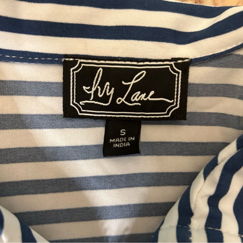 Ivy Lane Stripe Dress Navy White Mod Small - Picture 11 of 13